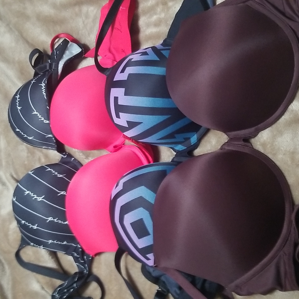 Pink Brand push up bras size 38c gently worn total of 4 bras.REMOVED VS PUSH UP